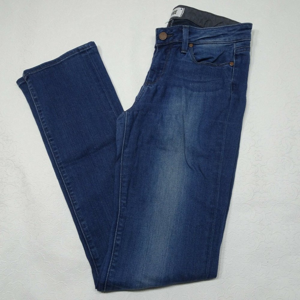 Paige Size 29 Skyline Straight Blue Denim Stretch Jeans
